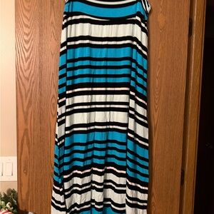 Merona Blue and Black Striped Maxi Skirt